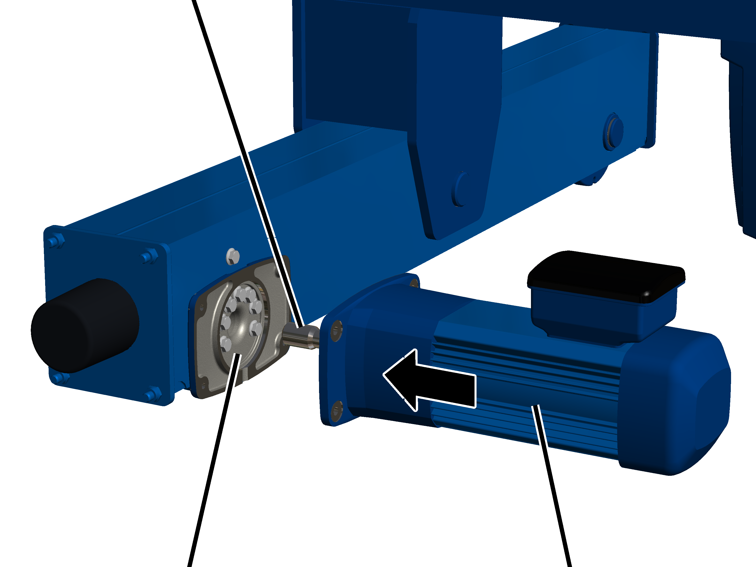 U:\Allgemein\Produkthandbücher\Produkthandbücher Fotos\Seilzug kompakt\Seilzug D\Seilzug D true vertical lift\Zweischienenlaufkatze true vertical lift\Fahrantrieb montieren 1.png