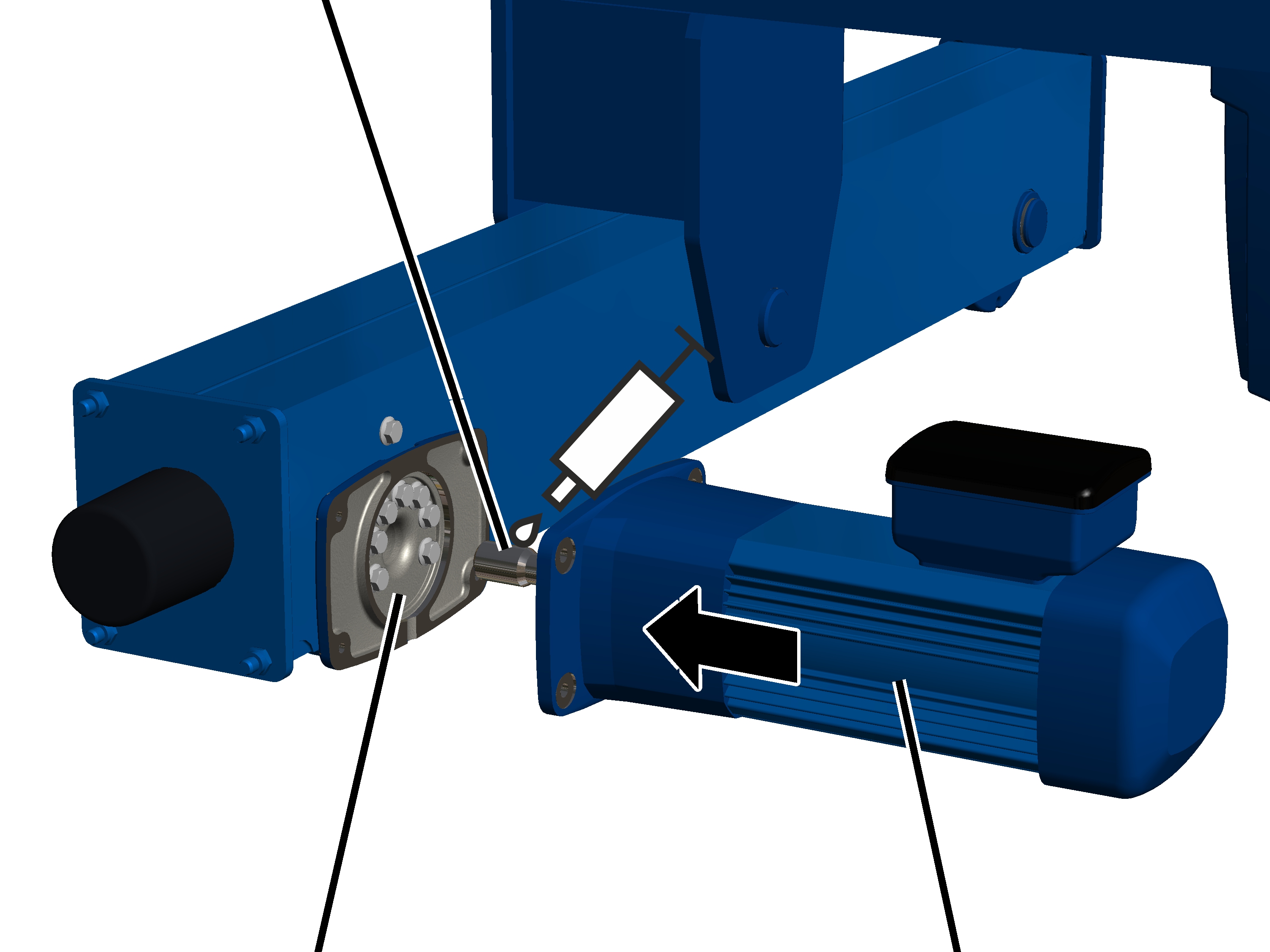 U:\Allgemein\Produkthandbücher\Produkthandbücher Fotos\Seilzug kompakt\Seilzug D\Seilzug D true vertical lift\Zweischienenlaufkatze true vertical lift\Fahrantrieb montieren 3 .jpg